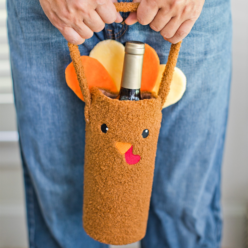 turkey wine bottle gift bag