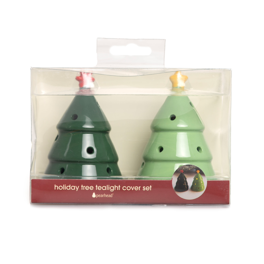 holiday tree tealight cover set