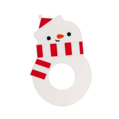 snowman silicone teether