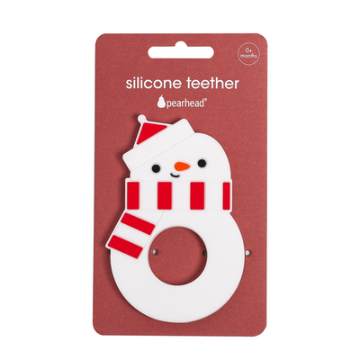 snowman silicone teether