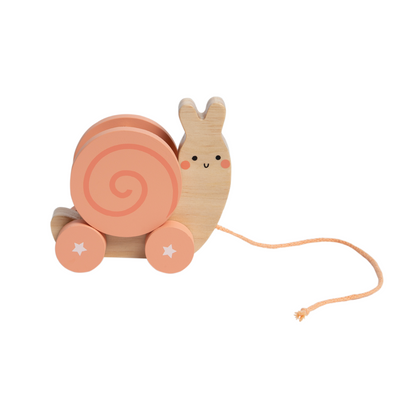 snail wooden pull toy