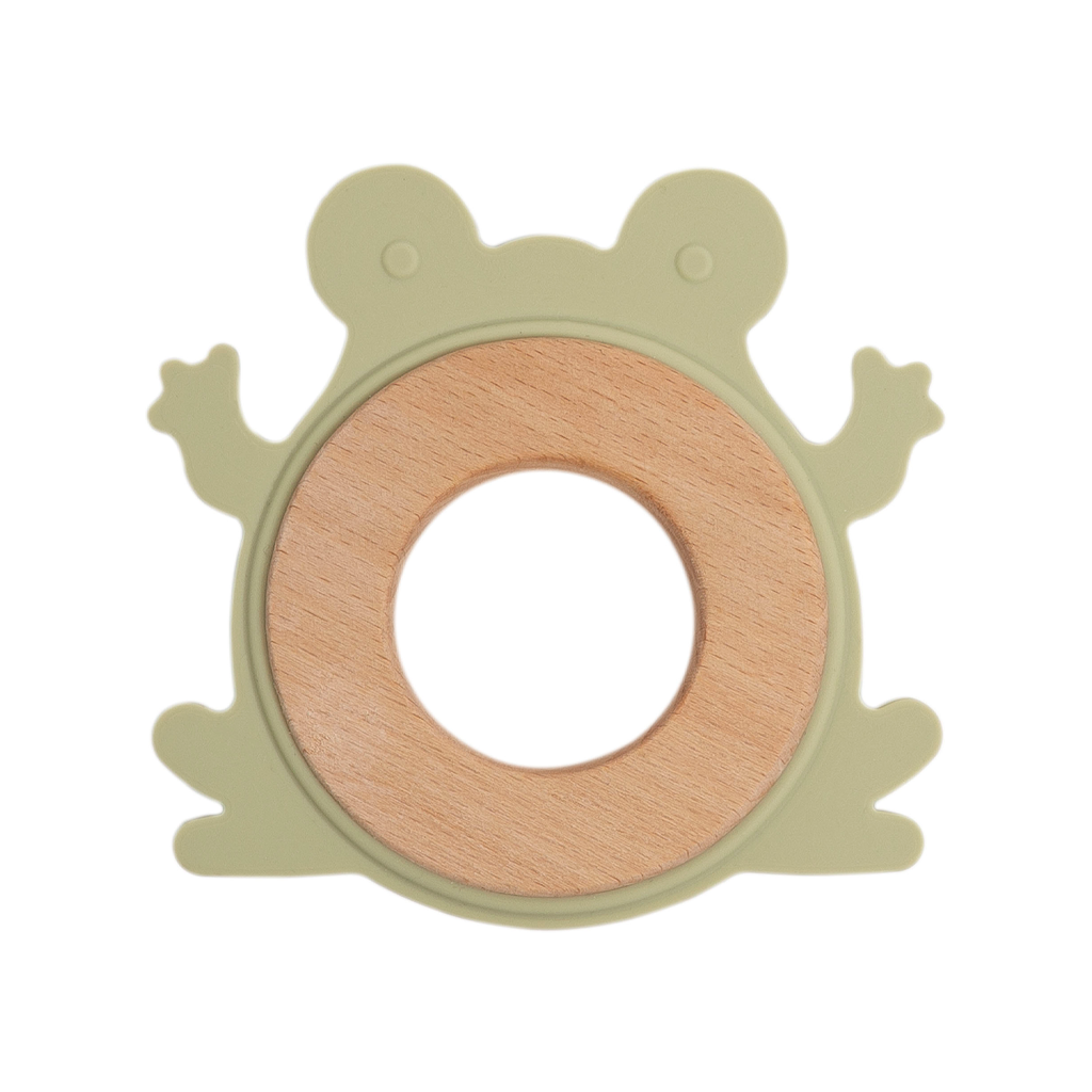 frog wooden teether