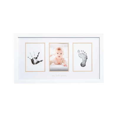 baby prints photo frame with beige mat