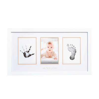 baby prints photo frame with beige mat
