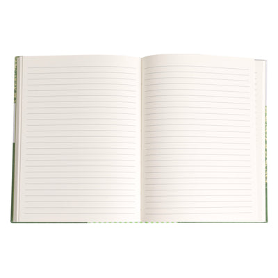 green patchwork journal