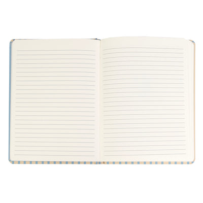 cream and blue stripe journal
