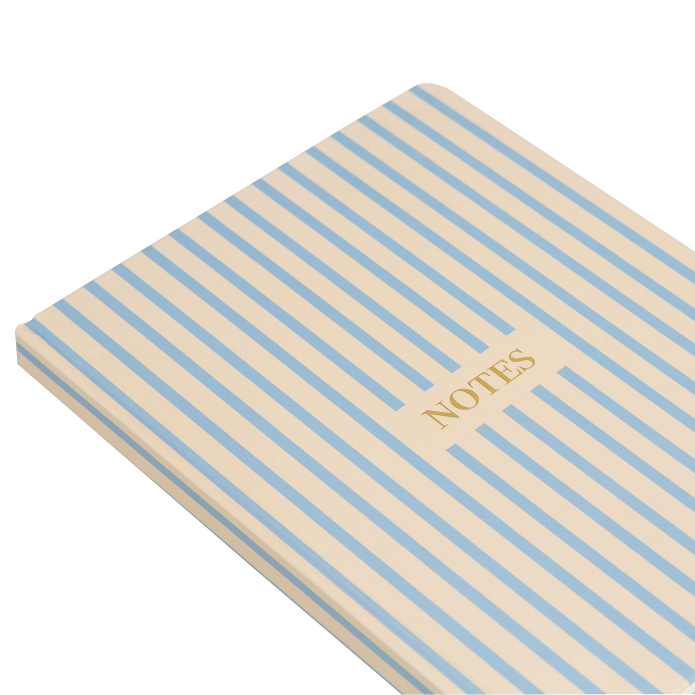 cream and blue stripe journal