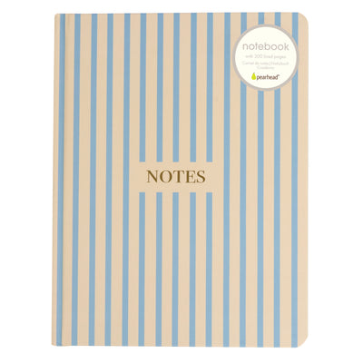cream and blue stripe journal