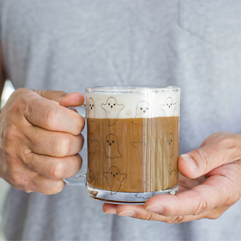 glass ghost mug