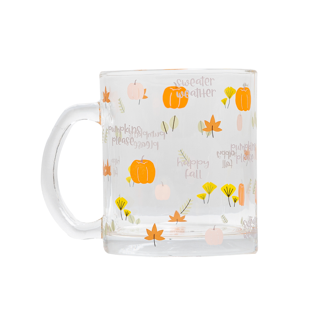 fall glass mug