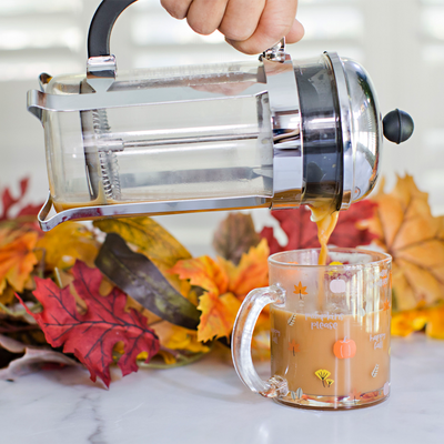 fall glass mug