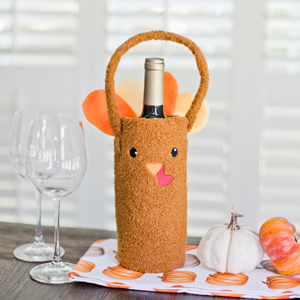 turkey wine bottle gift bag