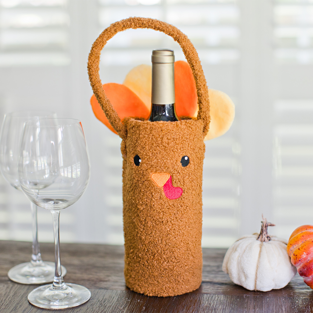 turkey wine bottle gift bag