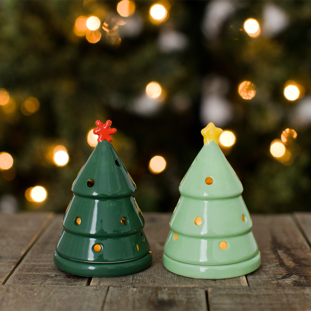 holiday tree tealight cover set