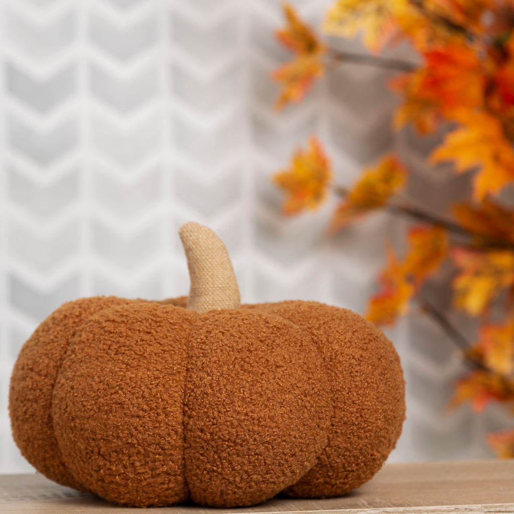 sherpa plush pumpkin