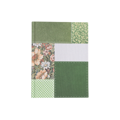 green patchwork journal