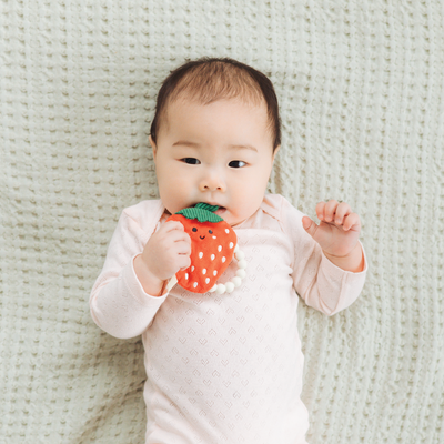 strawberry crinkle teether