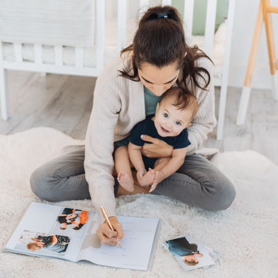 hello baby gray linen baby book