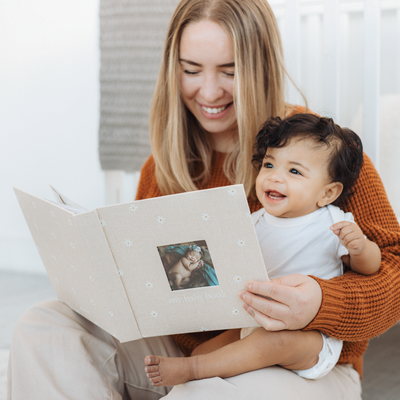 daisy print baby book