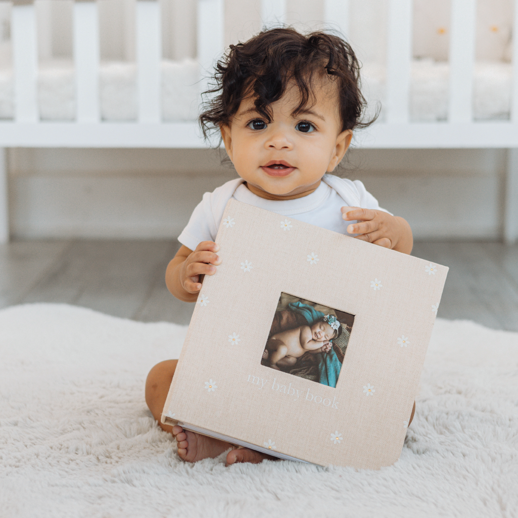 daisy print baby book