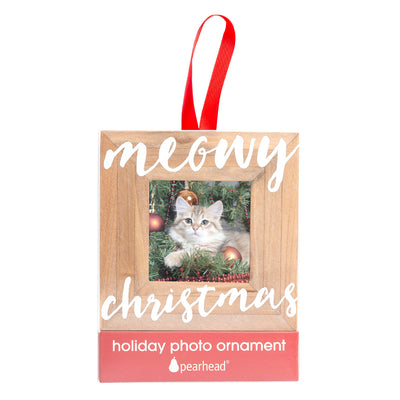 meowy christmas photo ornament