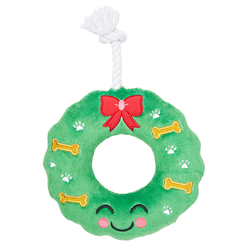 Pearhead's howliday wreath dog toy
