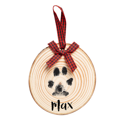 wooden pawprints ornament