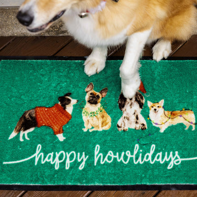 happy howlidays door mat