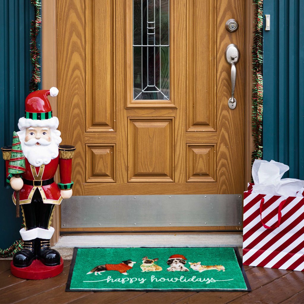 happy howlidays door mat