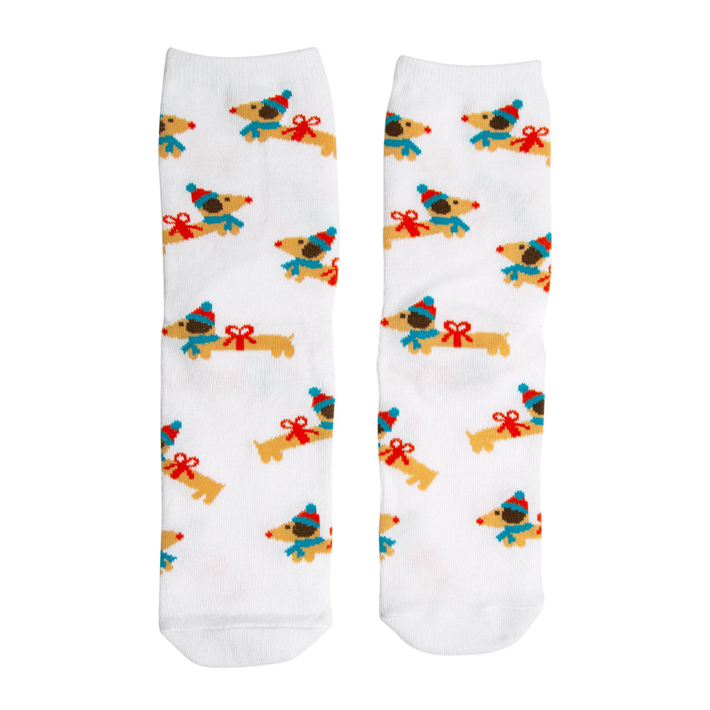 dachshund holiday socks