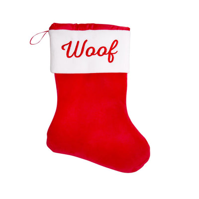 woof christmas stocking