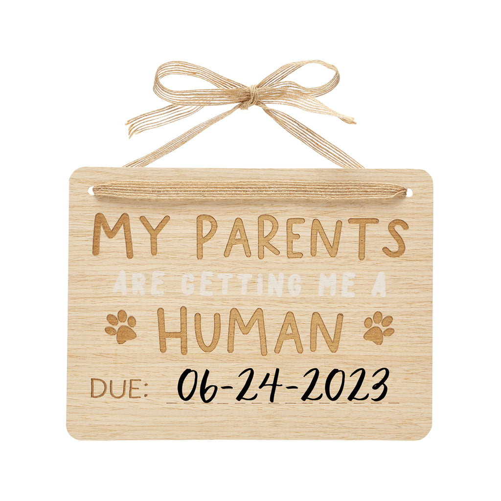 pet's baby announcement sign
