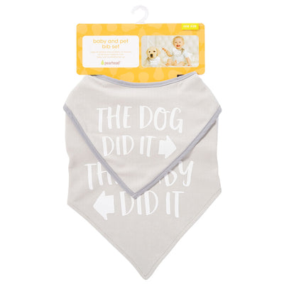 Pearhead's baby and pet bib set