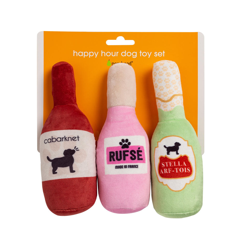 Pearhead's happy hour dog toy set