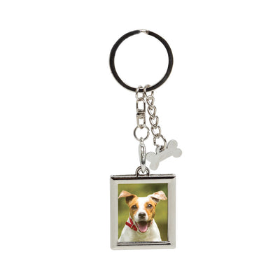 Pearhead's square keychain with bone charm