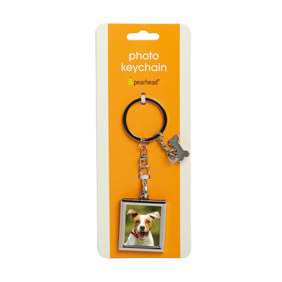 Pearhead's square keychain with bone charm