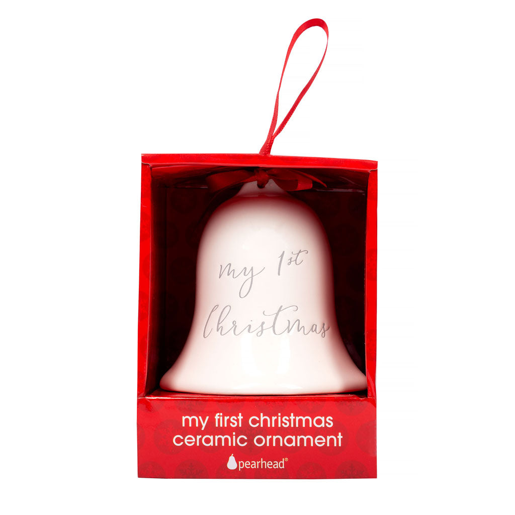 Pearhead's "my first christmas" bell ornament