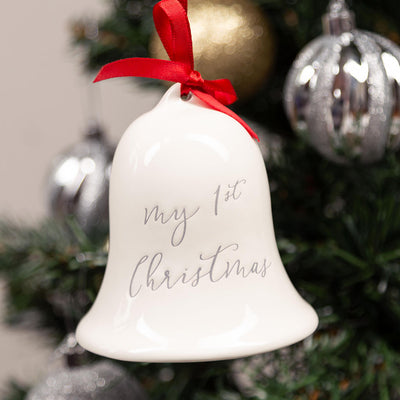 Pearhead's "my first christmas" bell ornament