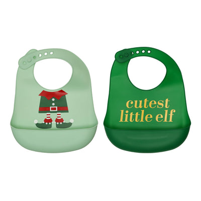 elf silicone baby bib set