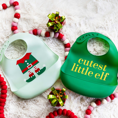 elf silicone baby bib set