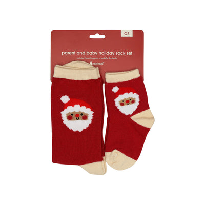 parent and baby santa sock set