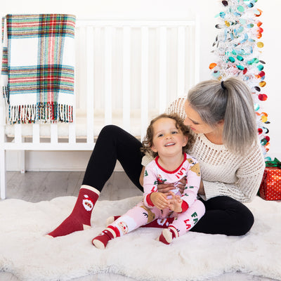 parent and baby santa sock set