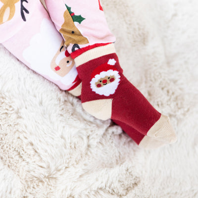 parent and baby santa sock set