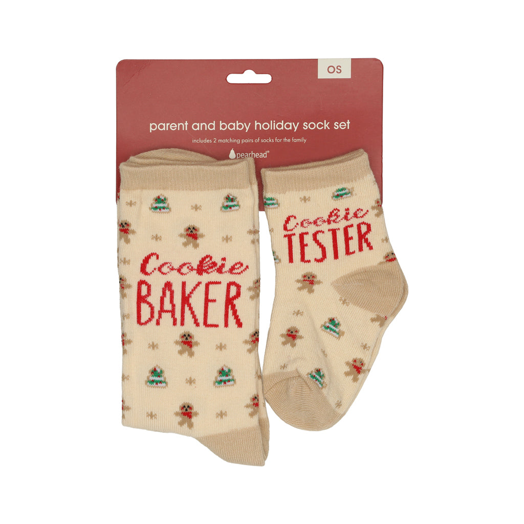 parent and baby cookie sock set