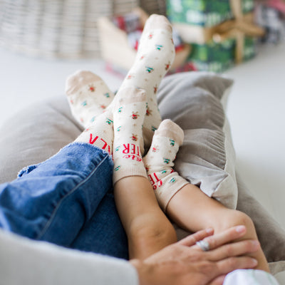 parent and baby cookie sock set