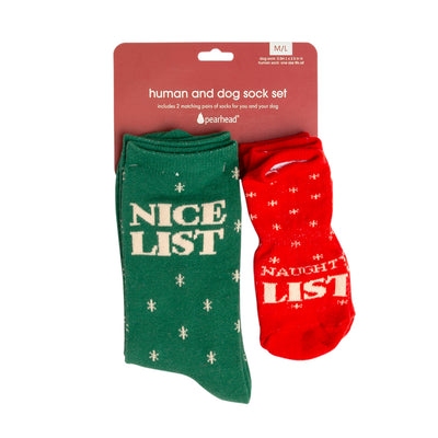 human and dog sock set