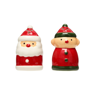santa & elf salt and pepper shakers