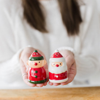 santa & elf salt and pepper shakers