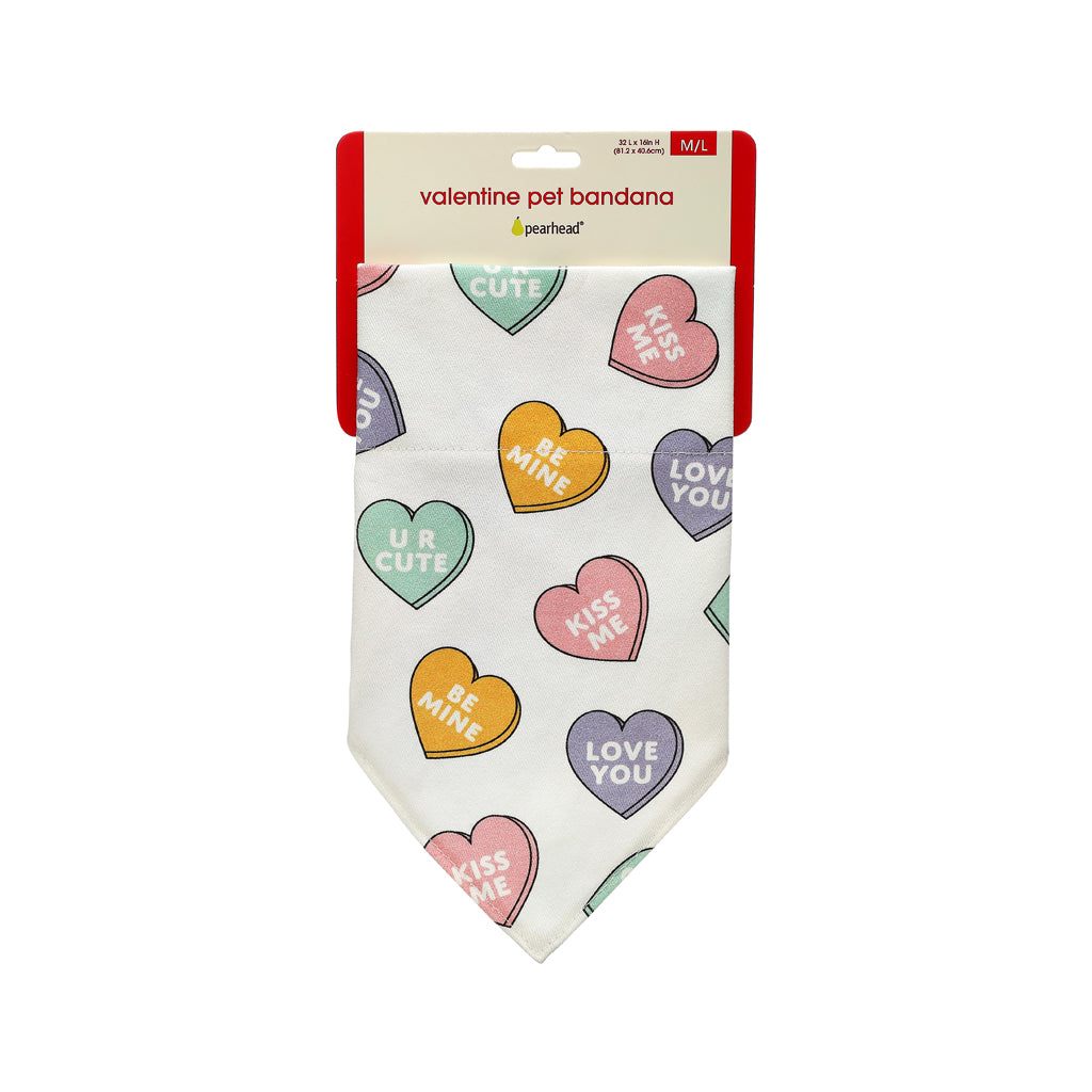 candy heart pet bandana (m/l)