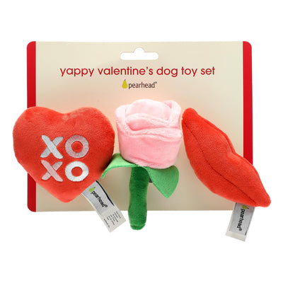 yappy valentine's dog toy set